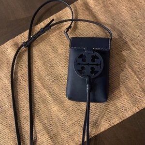Tory Burch Miller Leather Crossbody Blue